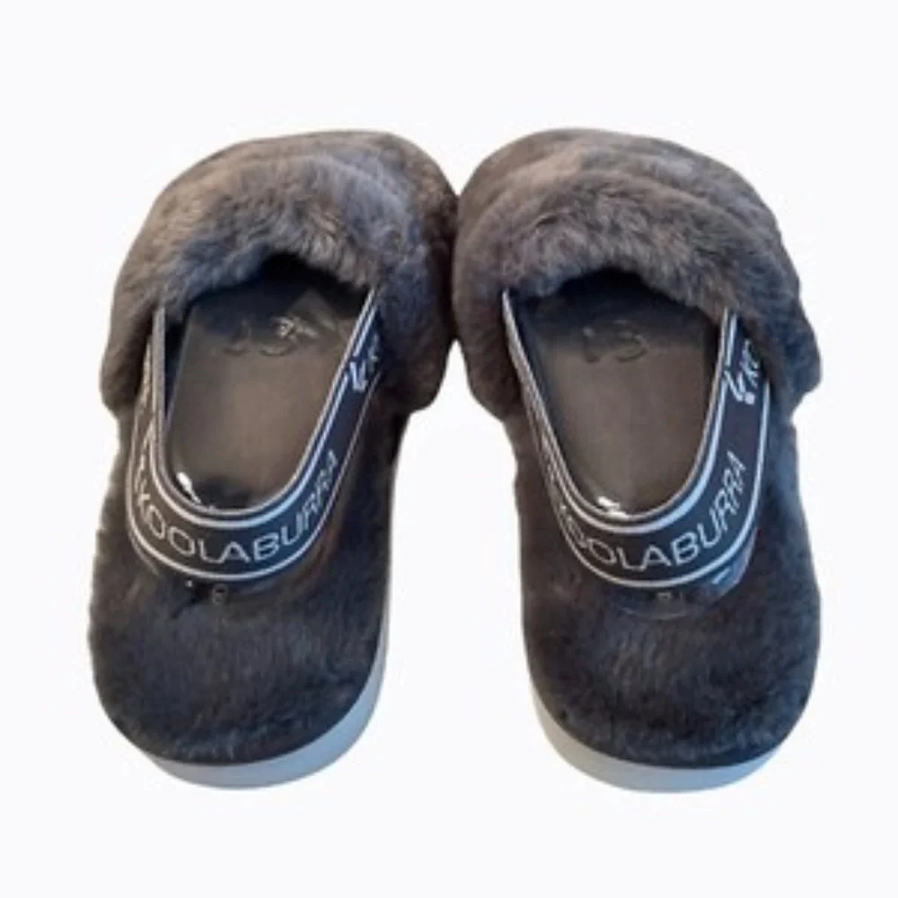 Koolaburra by UGG Kids Fuzz'n Slide Sandals‎ Gray Toddler Girls Size 13